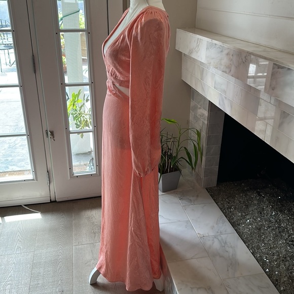 AFRM Norton Snake Blush Jacquard Cutout Sides & Back Midi Dress Size SP NWT - Picture 16 of 16